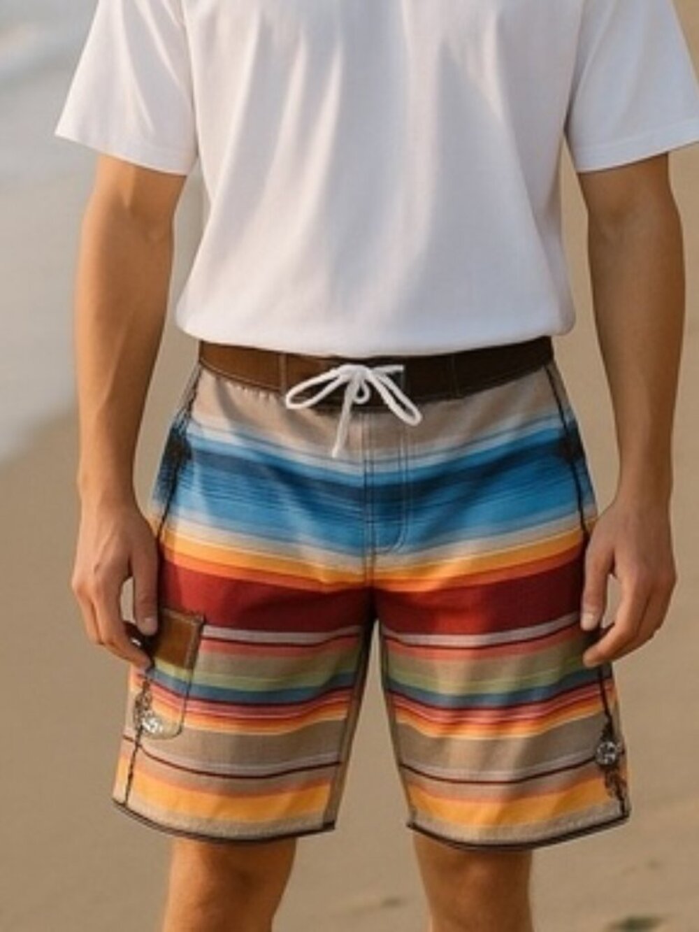 BILLABONG Serape Stripe Swim Surf Trunks Board Shorts, Size 31